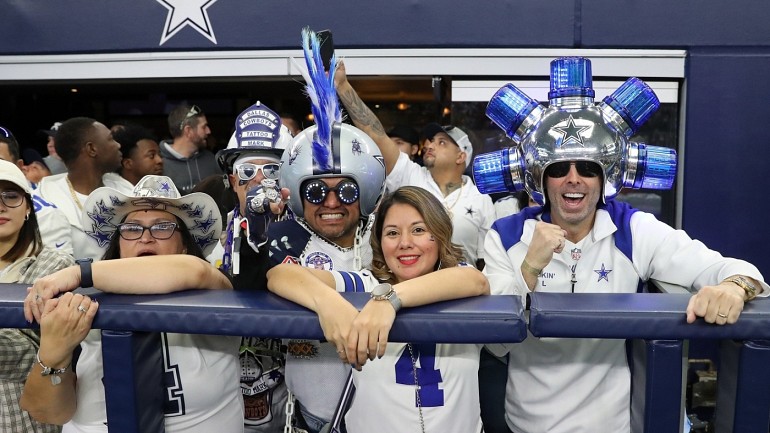 Cowboys fans throwing objects 